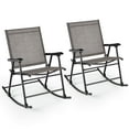 thumbnail image 1 of Costway Lot de 2 Chaises Berçantes Pliantes de Patio, Cadre en Métal Robuste, Berceuses d'Extérieur, 1 of 8