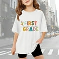 thumbnail image 2 of Miaoju Girls Tops Size 6 Crewneck Letter Graphic Printed Short Sleeve T Shirts Soft Funny Tees Summer Clothes for Girls, 2 of 6
