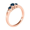 thumbnail image 5 of AoneJewelry 1/2 Carat Natural Blue Diamond Three Stone Ring In 14K Rose, White & Yellow Gold, 5 of 6