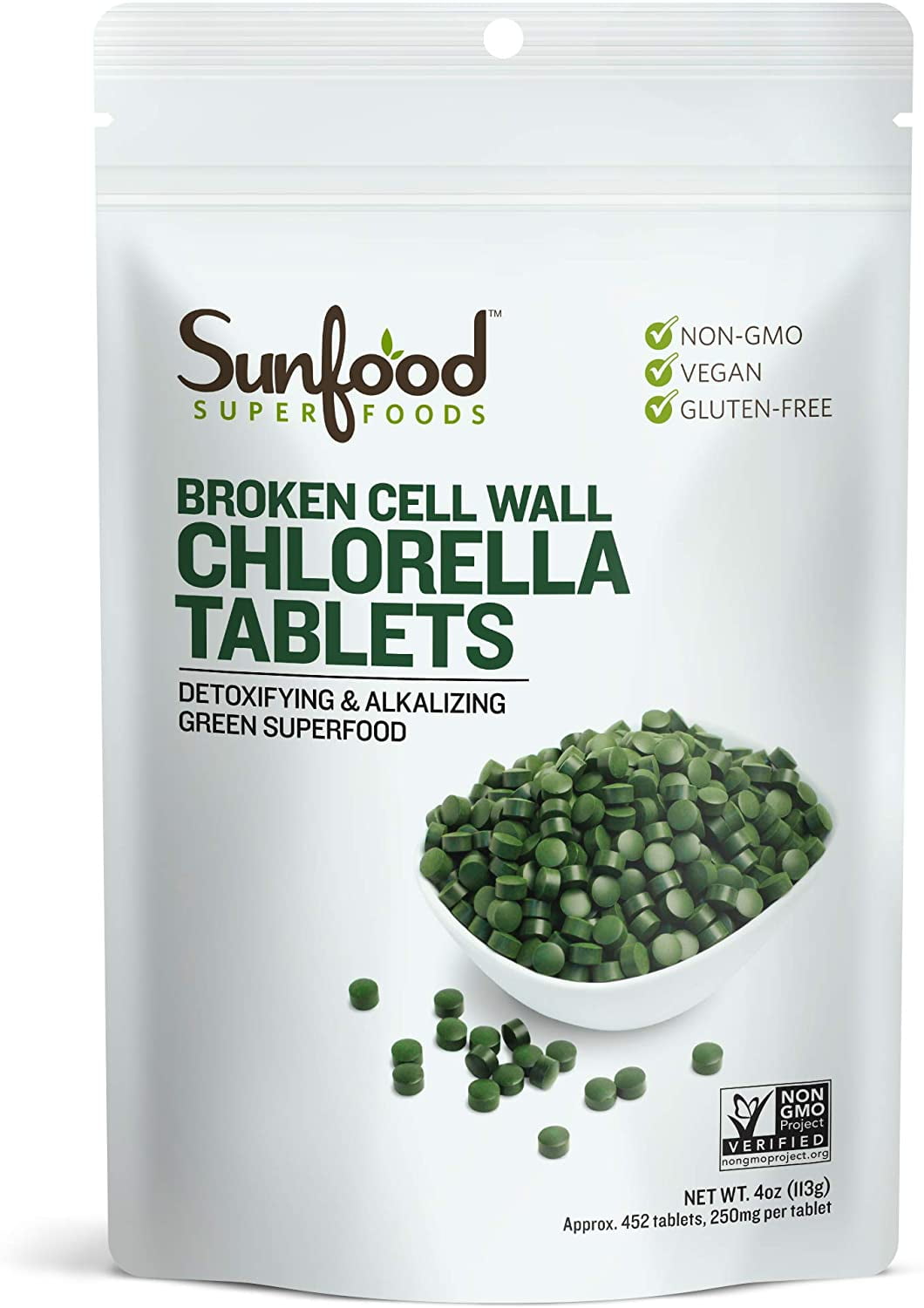 Sunfood Superfoods Chlorella Tablets, 4.0 Oz