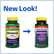 Spring Valley Melatonin Tablets Sleep Support Dietary Supplement Value Size, 5 mg, 240 Count