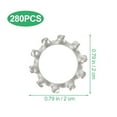 thumbnail image 3 of Miangastore Rondelle de Verrouillage de Dent Externe en Acier Inoxydable Argent 280 Pcs 0.8x0.8x0.04 Po, 3 of 8