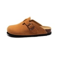 thumbnail image 2 of Unisex Boston Soft Footbed Clog Cow Suede Leather Clogs, Cork Clogs Shoes for Women Men Tan, 2 of 4