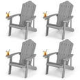 thumbnail image 1 of Patiojoy Chaise Adirondack 4 Pcs Hanches Chaise Adirondack avec Porte-Gobelet Grain de Bois Réaliste Chaise d'Extérieur Résistante aux Intempéries pour Capacité de Poids de 380 Lb Gris Pâle, 1 of 10