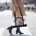 thumbnail image 4 of FORMRS Canvas Laptop Tote Bag for Women with 15.6" Computer Compartments Shoulder Handbag, Gray Cute Dog Artist, 4 of 7