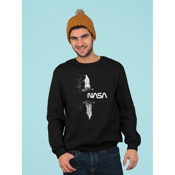 NASA Nasa Space Mirror Sweatshirt Men -NASA Designs, Male 5X-Large
