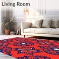 thumbnail image 2 of ODIKA 4'x6' Machine Washable Non-Slip Area Rug, Boho Damask Blossom High Traffic Rug, Red, 542523, 2 of 7