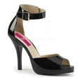 thumbnail image 2 of 5" Heel, 1/2" PF Closed Back Sandal W/ Buckled Ankle Strap - Blk Pat, 13, 2 of 2