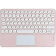 thumbnail image 1 of Pink Ultra-Slim Bluetooth Keyboard with Touchpad – Portable Wireless Keyboard for iPad, Tablets, Smartphones, Laptops, PC – Compatible with iOS, Android, Windows – Scissor Switch Keys, Long Battery, 1 of 7