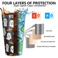 thumbnail image 3 of 16oz Tumblers Halloween Ghosts and Bats Pattern Stainless Steel Vacuum Insulated Double Wall Travel Tumbler Cups Mug with Lid and Straw,Cleaning Brush for Coffee,Tea, 3 of 4