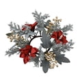 thumbnail image 3 of Corona de anillo de vela navideña, guirnalda Floral, corona de vela de 10 pulgadas, corona de flores para boda, sala de estar, Bar, cafetería, Navidad Gris, 3 of 8