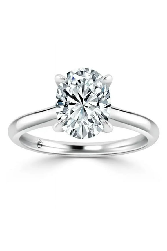 2 Carat IGI Certified Oval Shape Lab Grown Diamond Engagement Ring | 14K White Gold | Solitaire Lab Diamond Ring | FG - VS1- VS2