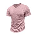 thumbnail image 4 of BUIGTTKLOP Men's T-Shirts Casual Solid V Neck Short Sleeve T Shirt Top Muscle T Shirts Summer Tee Undershirt, 4 of 6