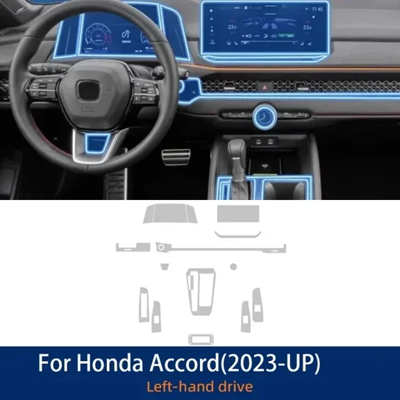 Interior Car Center Console Navigation Transparent TPU Protective Film Anti-scratch Repair For Honda Accord 11rd Gen 2024 2023.