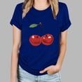 thumbnail image 3 of Busydd Womens Tops Stylish Cherries Graphic Tee Shirts Round Neck Short Sleeve Summer Tops Regular Casual T-Shirts for Women, 3 of 4