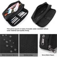 thumbnail image 2 of Estuche para lápices de gran capacidad, estuche para bolígrafos estético, organizador de papelería de oficina, estuche multifuncional simple y duradero para adultos, color negro, 2 of 6