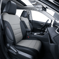 Coverdream Custom Fit CHR Car Seat Covers for Toyota CHR 2017 2018 2019 2020 2021 2022 2023 2024 - Leatherette (Black/Gray,Full Set)