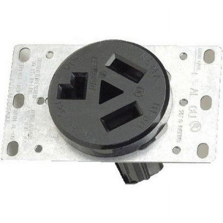 Leviton 800-05207-00K Dryer Receptacle 30 Amp 125/250V Flush Mount Black