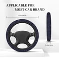 thumbnail image 3 of Salouo Navy Dark Blue Print Elastic Car Steering Wheel Cover - 15'' Non-Slip Car Wheel Cover Protector - Universal Car Accessory for Diverse Cars, 3 of 6