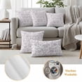 thumbnail image 6 of Spring Flower Outdoor Waterproof Pillow Covers, Vintage Farmhouse Light Purple Boho Leaf Decorative Square Throw Pillowcase Sofa Cushion Sham for Patio/Couch/Chair, 16"x16" 2 Pack, 6 of 8