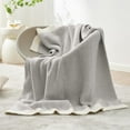 Snuggle Sac Grey Throw Blanket for Couch, Reversible Super Soft