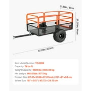 VEVOR Garden Utility Trailer, 28 Cu. ft & 1800lbs, Tow Behind Steel Dump Cart with Removable Rear Panel, Yard Trailers for ATV, UTV