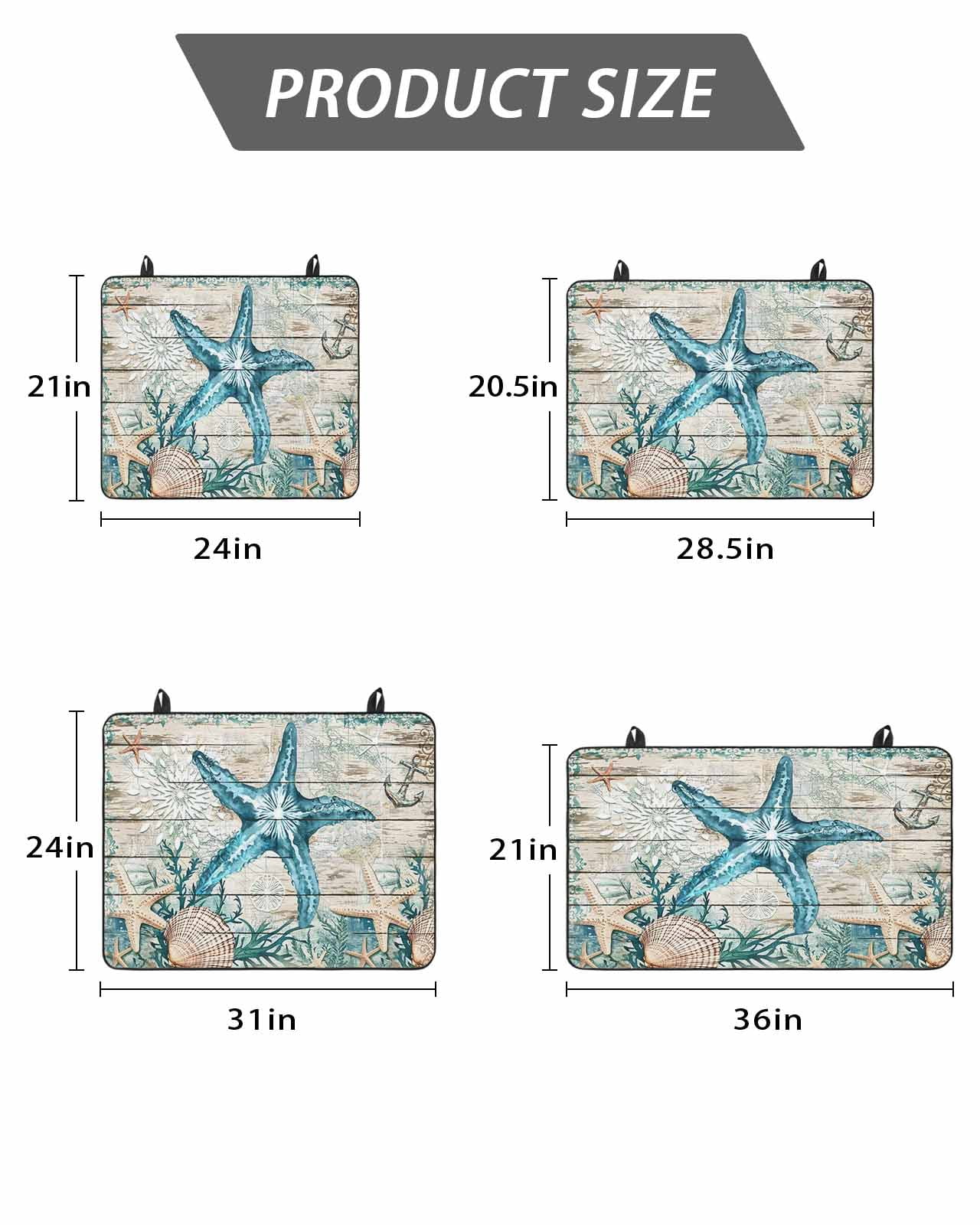 Stove Top Covers for Electric Stove, Teal Starfish Coastal Glass Stovetop Cover Protector, Summer Beach Nautical Retro Induction Cooktop Protector Oven Mat for Kitchen Countertop 24"x21"