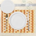 thumbnail image 3 of Ambesonne Retro Place Mats Set of 4, Wavy Pattern Half Moon, Standard Size, Orange Yellow Dust, 3 of 6