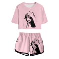 thumbnail image 2 of EDFBUYKRS Girls Shorts Set Top And Short Set Short Sleeve Tees Music Fan Outfit Kids, 2 of 4