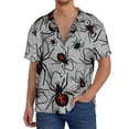 thumbnail image 1 of KLL Spiders Print Men's Shirt Short Sleeve Button Down Summer Cuba Beach Shirts-Small, 1 of 5