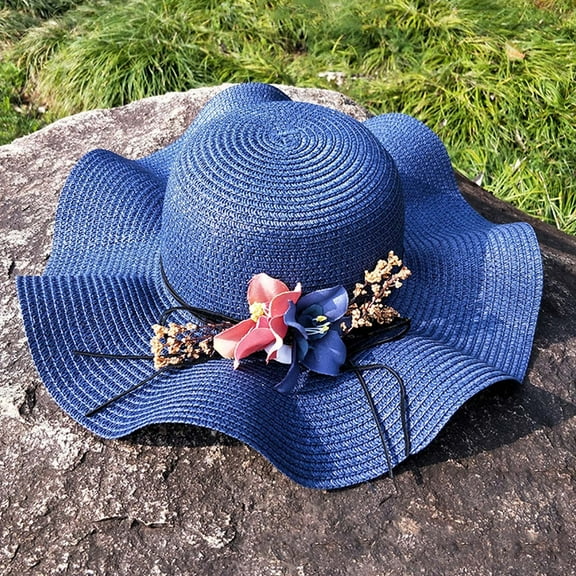 ZSQDM Womens Sun Hat Flower Hat Outdoor Large Sunscreen Sun beach Hat beanie Hard Hats for Men Sun Hats Shower Caps for Women Disposable