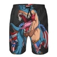 thumbnail image 4 of Yiaed Blue Dinosaur Print Men's Swim Trunks with Lining Quick Dry Sports Shorts Beach Shorts Boardshorts-Small, 4 of 5