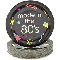 80s Birthday Party Plates (9 in., 48 Pack)