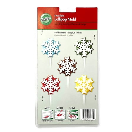 Snowflake Christmas Holiday Lollipop Candy Ice Cream Mold - Makes 9