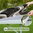 thumbnail image 6 of Black White Marble Gold Line Pattern Square Fitted Tablecloth with Elastic Edge,Square Table Cover,Washable Elastic Table Cover for Home Kitchen Party Decor 34"x34", 6 of 6