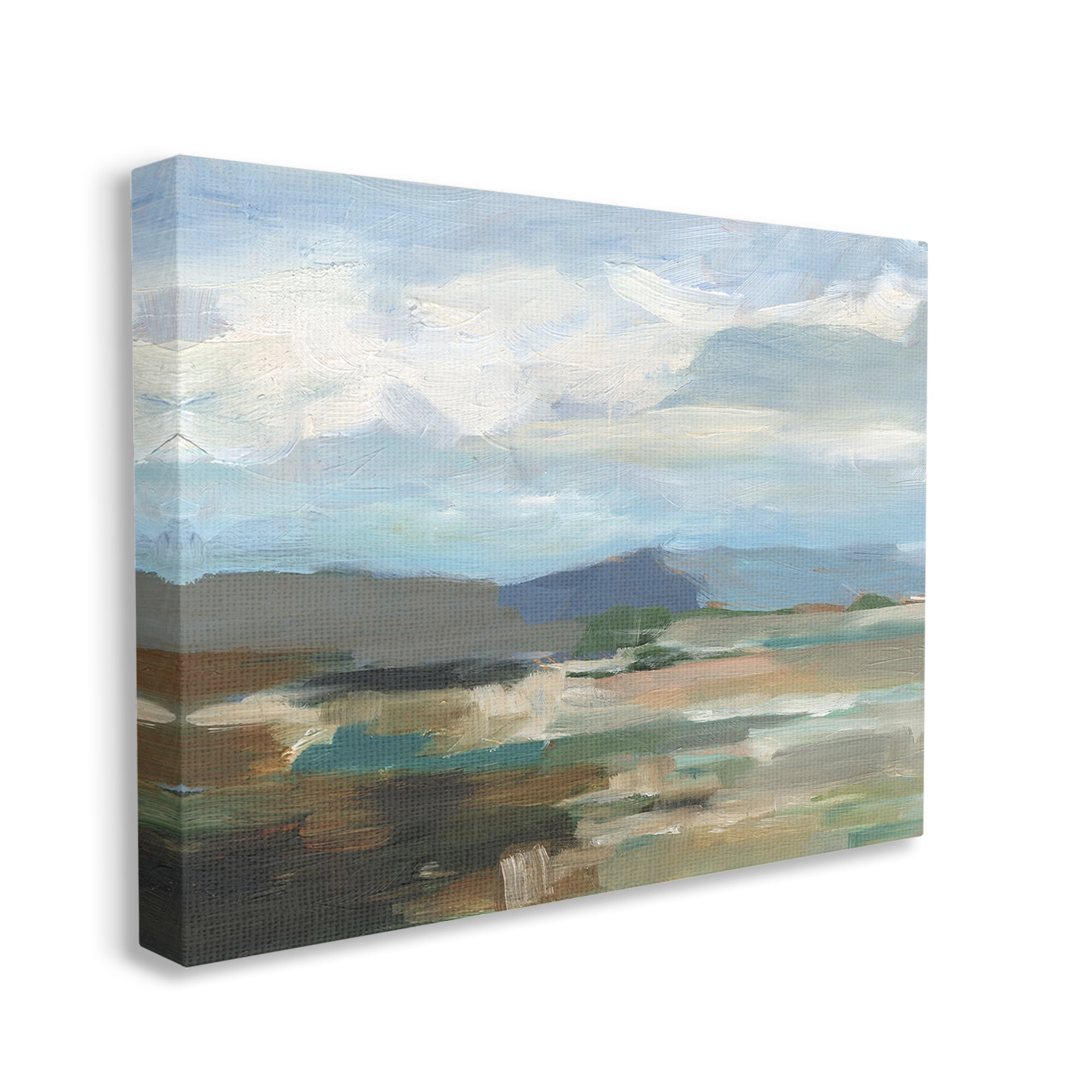 Stupell Industries Abstract Cloudy Mountains Landscape Painting Gallery Wrapped Canvas Art Print Wall Art, 30 x 24