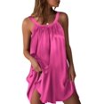 thumbnail image 6 of Ekouaer Silky Satin Nightgown for Women Sleeveless Sleepwear Tank Night Shirts Pleated Sleepshirt Casual Dress, 6 of 6