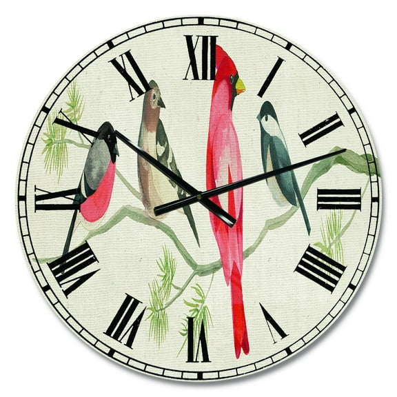Designart Oversized Green Analog Round Farmhouse Modern Wall Clocks, CLM30639-C23