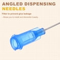 thumbnail image 3 of Uxcell 22Ga Angled Dispensing Needles, 66Pcs 0.5Inch 45° Curved Industrial Blunt Tip Dispensing Needle Tips with Luer Lock Needle for Refilling Liquid Inks Adhesive Glue Oil, Blue, 3 of 6
