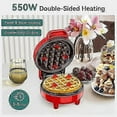 thumbnail image 2 of Mini Waffle Maker Non-Stick Coating, Compact Electric Waffle Iron with Ready Indicator & Safety Features, 2 of 5