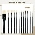 thumbnail image 5 of 12 Pcs Oil Paint Brush Set, Diverse Art Brushes for Oil Acrylic Watercolor Painting, Black Handles with High Durability, Includes Storage Case, 5 of 5