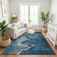 thumbnail image 7 of Addison Rugs Mayfield Premium Machine Washable Transitional Abstract Navy Rectangle Rug, 9' x 12', 7 of 7