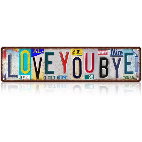 Vintage Love You Bye Wall Decor Street Signs Home Bar Coffee Metal Tin Signs 16 x 4 Inches