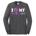 thumbnail image 2 of I Love My Boyfriend Tie Dye Pop Culture Mens Long Sleeve Shirt, Heather Black, Medium, 2 of 3