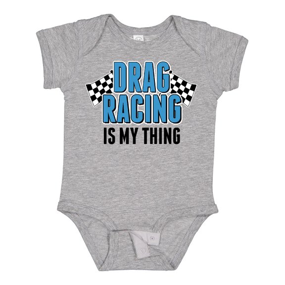 Inktastic Drag Racing is My Thing with Flags Boys or Girls Baby Bodysuit