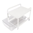 thumbnail image 2 of Cup Storage Organizer Shelf 2 Tier Pull Out Countertop Organizer Multifunctional Desktop Storage Rack for Home Office White, 2 of 9