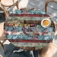 thumbnail image 3 of Farmhouse Flower Round Fitted Table Cover Rustic Fall Flower Floral Wooden Waterproof Table Cloth with Elastic Edge Wipeable Tablecloth for Picnic Camping Party Fits 55"-60" Diameter, 3 of 8