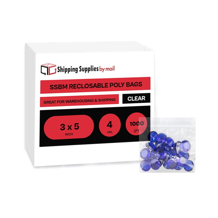 1000 Pack 4 Mil 5x8 LDPE Zip Reclosable Poly Bags - Resealable Zipper Top By Durapak Supplies