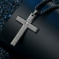 thumbnail image 5 of Men's Cross Necklace with Lord's Prayer, Stainless Steel Christian Cross Pendant Necklace for Men, 5 of 9