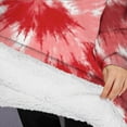 thumbnail image 3 of Oversized Wearable Blanket Hoodie,Colorful Tie Dye Pattern Sherpa Blanket Hoodie with Super Pockets,Super Warm Fuzzy Pullover for Women & Men, 3 of 6